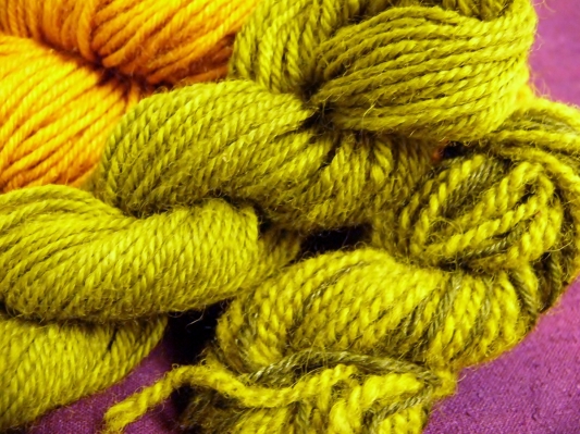 yarn dyed with red onion skins